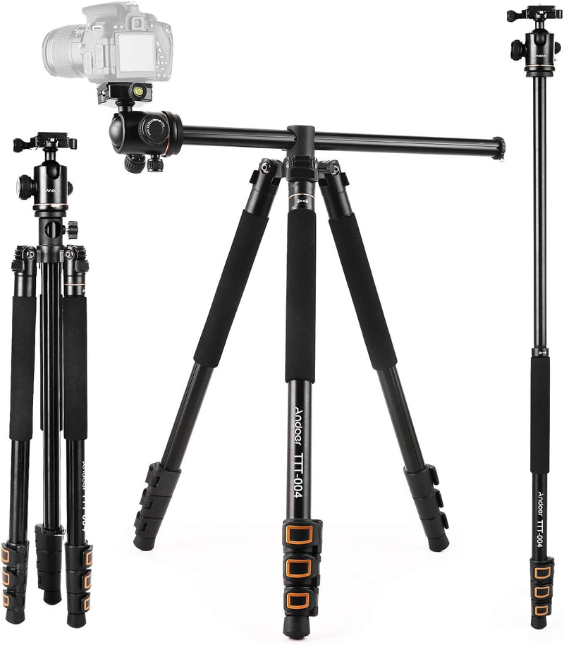 Andoer 200CM / 78inch Kamera Stativ 2 in 1 Aluminium-Wende-Einbeinstativ für DSLR mit 360-Grad-Kugel