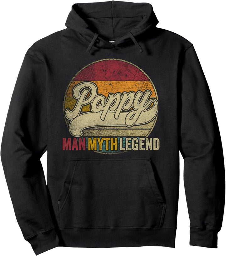 Poppy Shirt Grandpa Dad Birthday Father's Day Funny Humor Pullover Hoodie