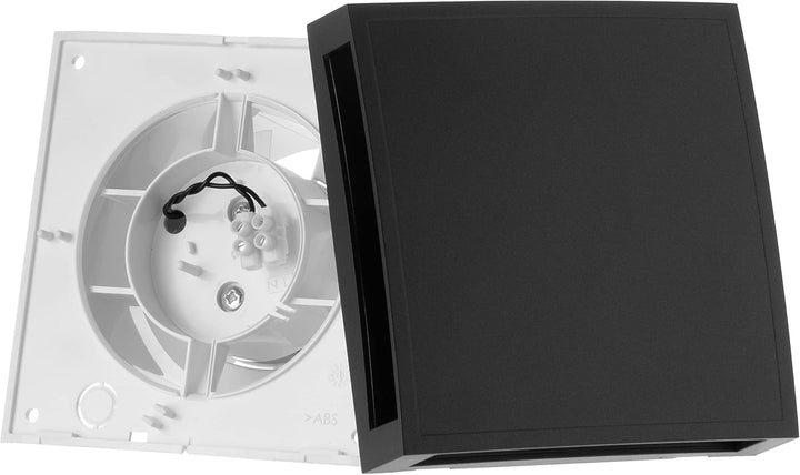 Steinberg14 Ø 100mm Badlüfter Fan - Anthrazit Front - Ventilator zur Belüftung in Bad und WC Ø 100mm