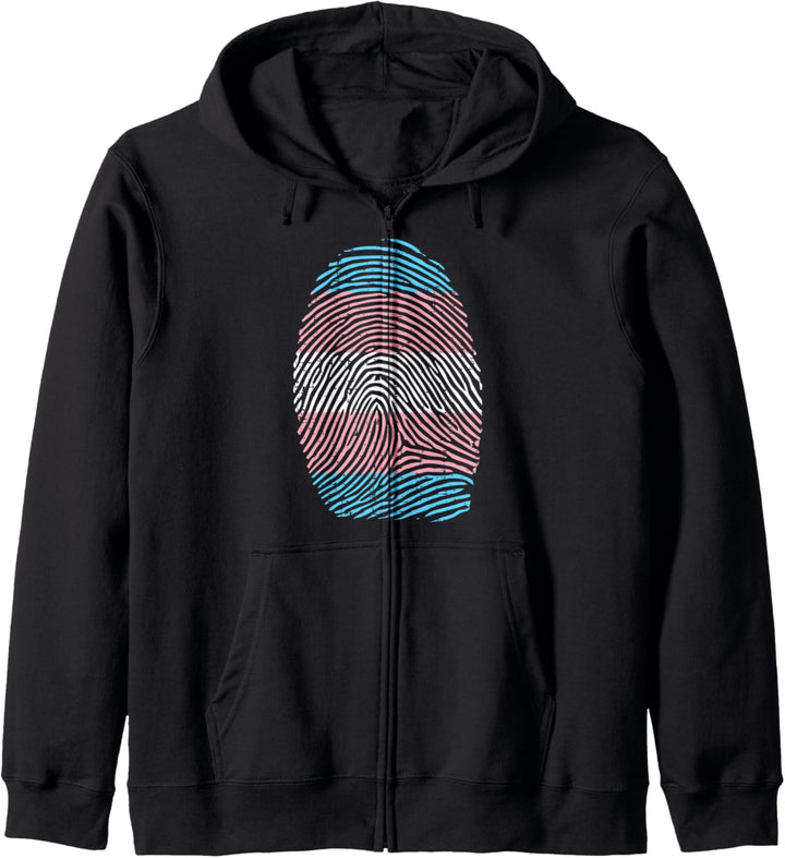 Transgender Fingerprint Thumbmark Trans Pride Flag LGBT Kapuzenjacke