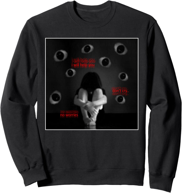 Weirdcore Aesthetic Sad Girl Winged Eyes Alternative Alt Sweatshirt