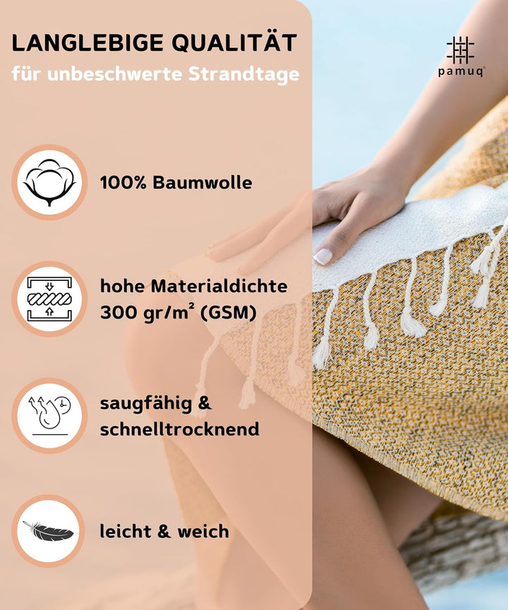 Strandtuch XXL Saunatuch Badetuch Hamamtuch Gross Baumwolle Duschtuch Pestemal Handtuch Fouta Pareo
