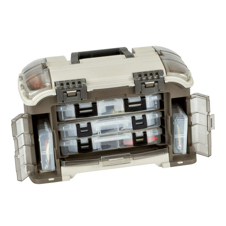 Plano Elite Series Ultimatives abgewinkeltes Angelsystem, Graphit & Sandstein, inklusive 6 StowAway
