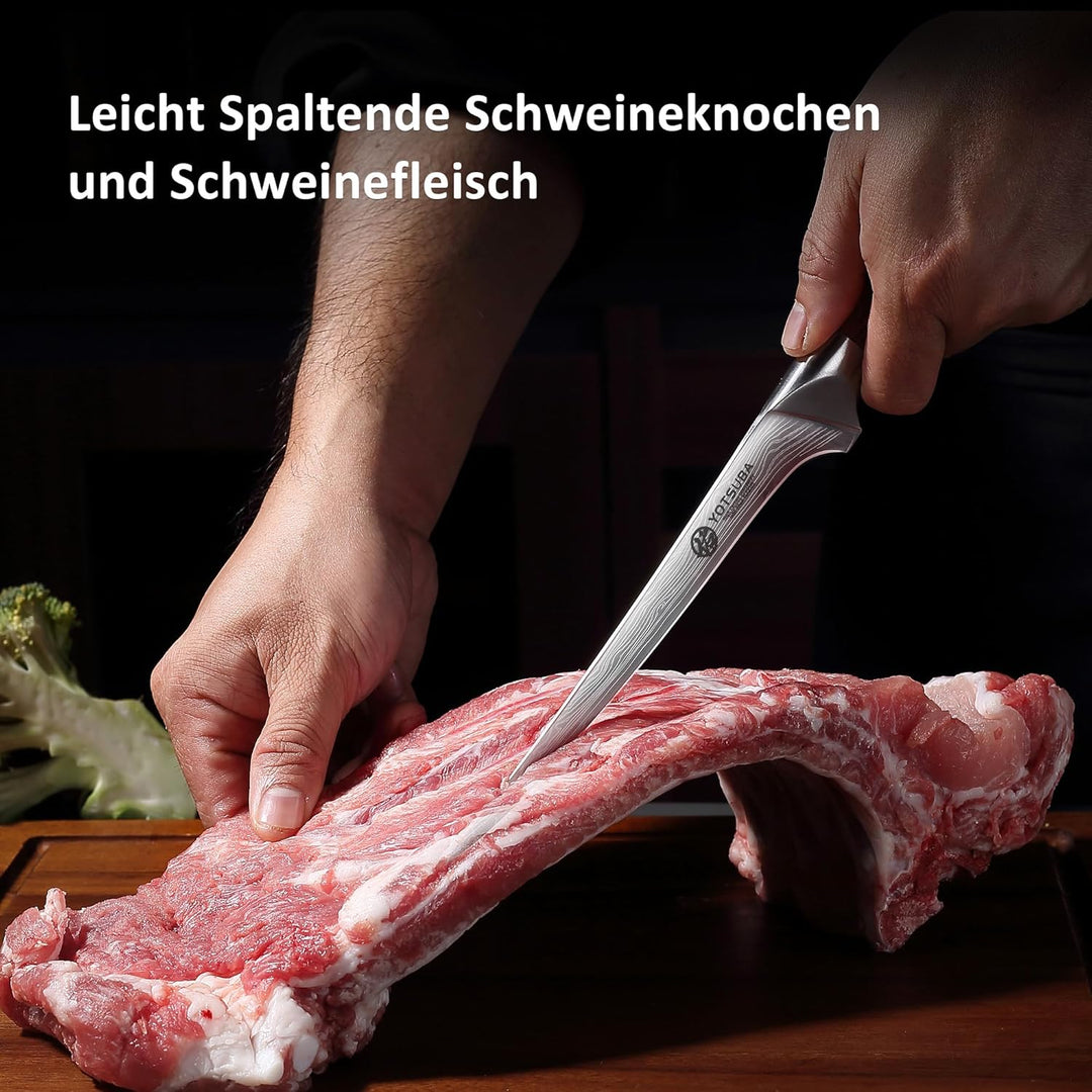 YOTSUBA Filetiermesser, 18cm Küchenmesser Filitiermesser Scharf, Profi Fischmesser, Deutscher Edelst