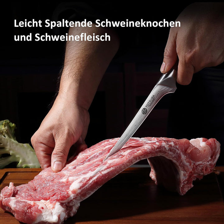YOTSUBA Filetiermesser, 18cm Küchenmesser Filitiermesser Scharf, Profi Fischmesser, Deutscher Edelst