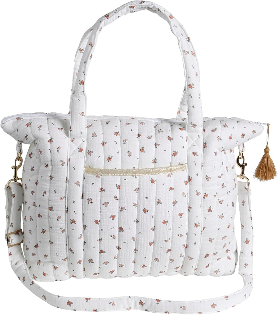 VERTBAUDET Wickeltasche „Plume“ weiss bedruckt