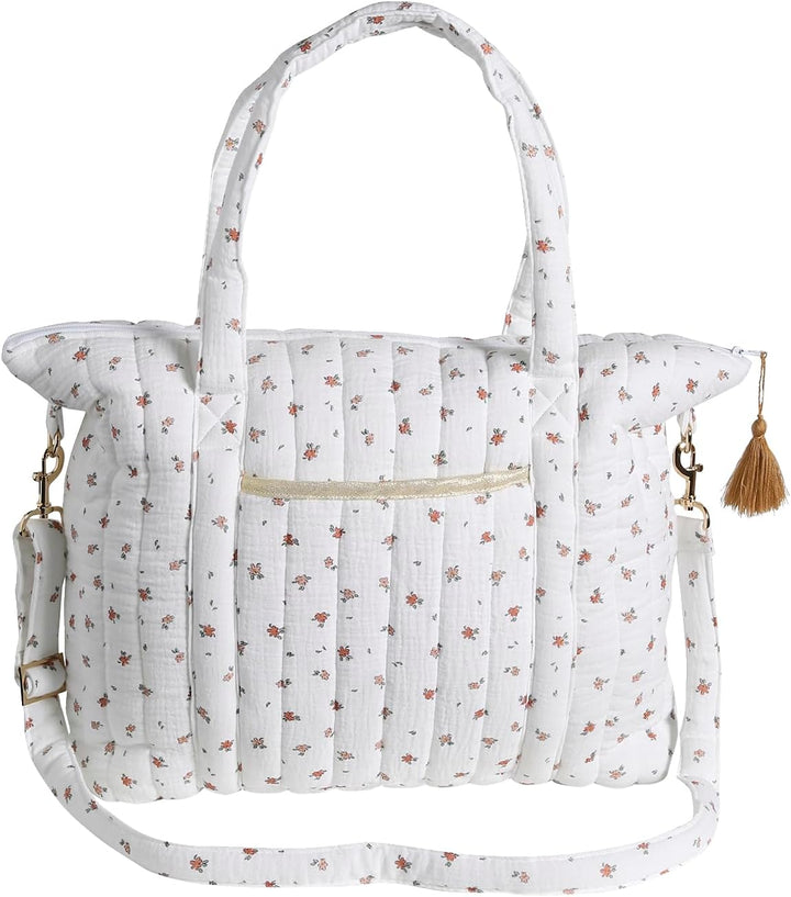 VERTBAUDET Wickeltasche „Plume“ weiss bedruckt
