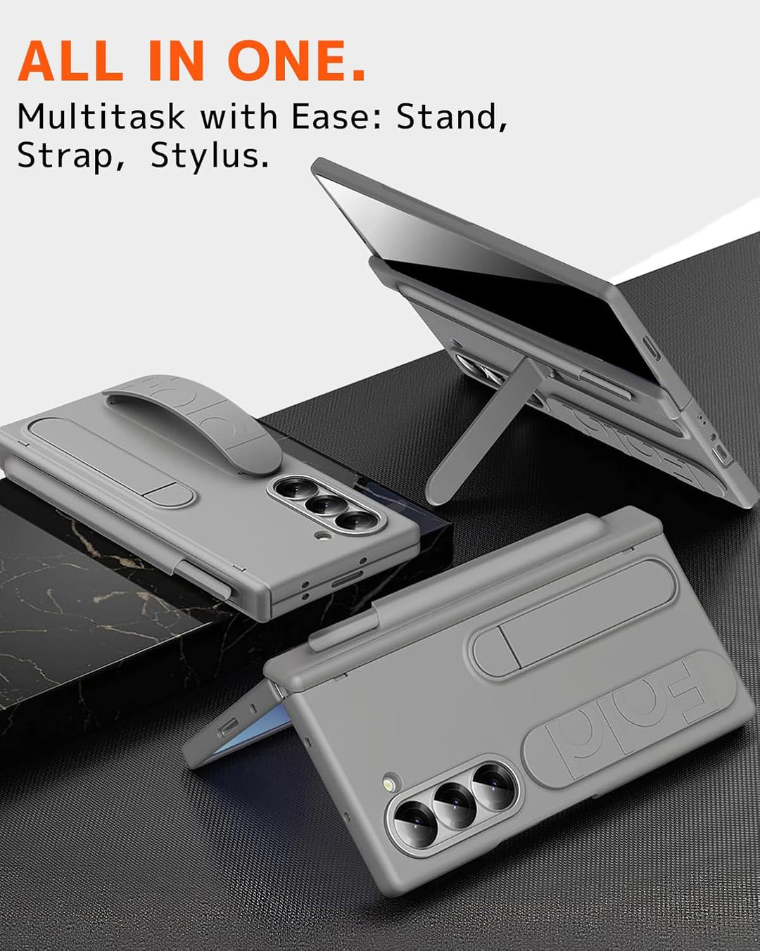 NINKI für Samsung Galaxy Z fold 7 Ständer Hülle mit Stift und Halter, scharnierschtz Samsung fold7 H