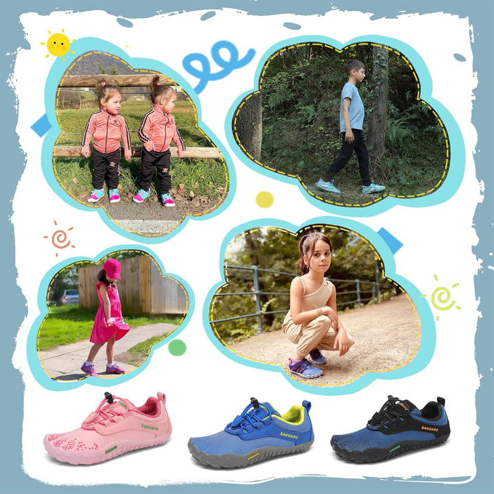 SAGUARO Barfussschuhe Kinder Outdoor Sport Barfuss Schuhe für Jungen Mädchen Gr.24-36 27 EU Azurblau