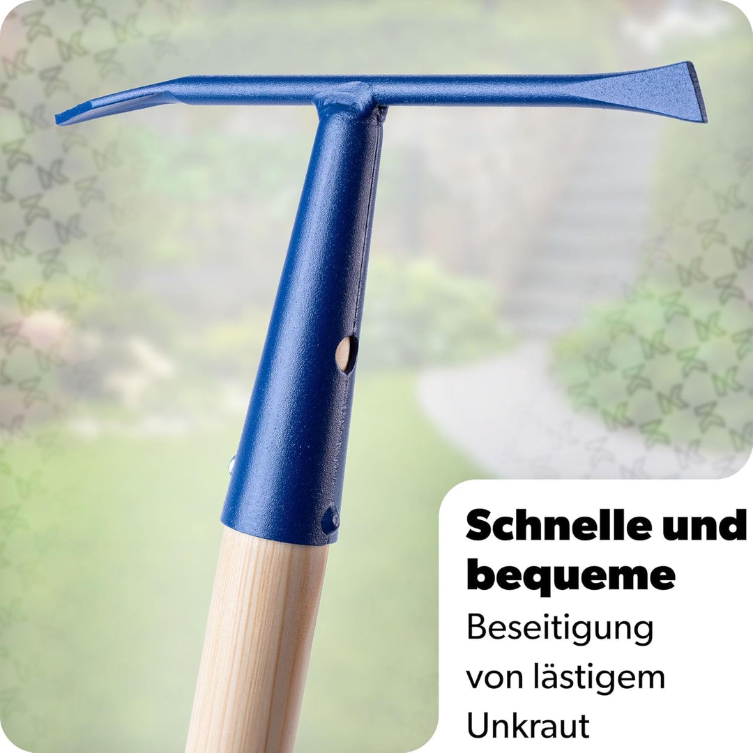 KADAX Moosschaber mit langen Klingen, Fugenkratzer mit langem Stiel aus Holz, Fugenreiniger zum Entf