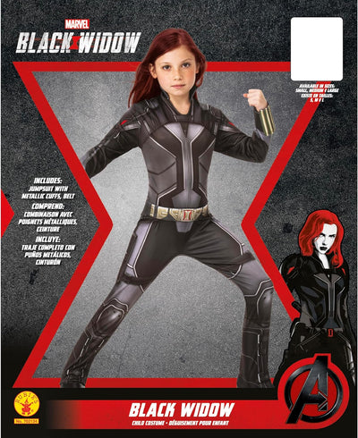 RUBIE'S 3702134-M Black Widow Lizenzartikel Rubies 3702134-Black Movie-Child-Kinder Kostüm M (5-7 Ja