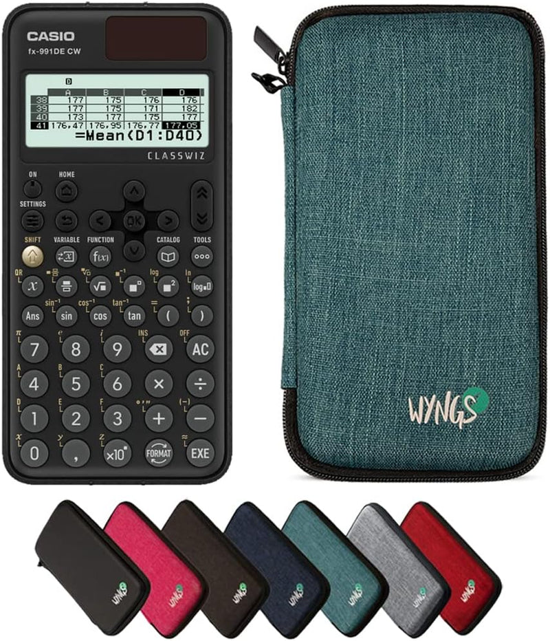 CALCUSO Sparpaket: Casio FX-991DE CW ClassWiz technisch-wissenschaftlicher Schulrechner + WYNGS Schu