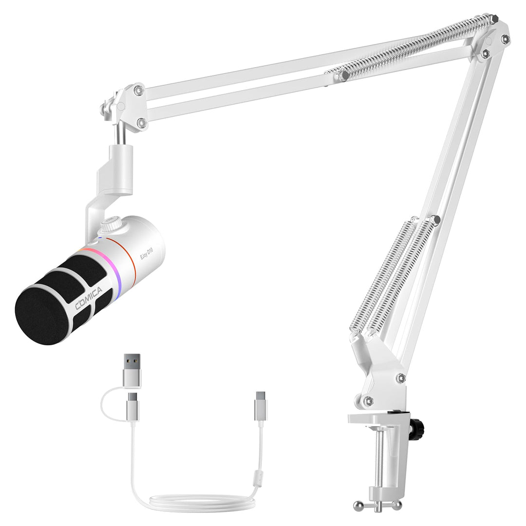 COMICA EJoy D10 Cardioid Mikrofon Dynamisches USB-C/XLR Mikrofon mit 48kHz/24bit, Calmix Rauschunter