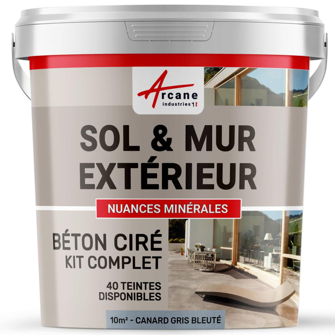Komplettset – Béton Ciré extérieur – Arbeitsplatte – Feinputz/Sichtbeton. kit 10 m2 Canard - Bleu, k