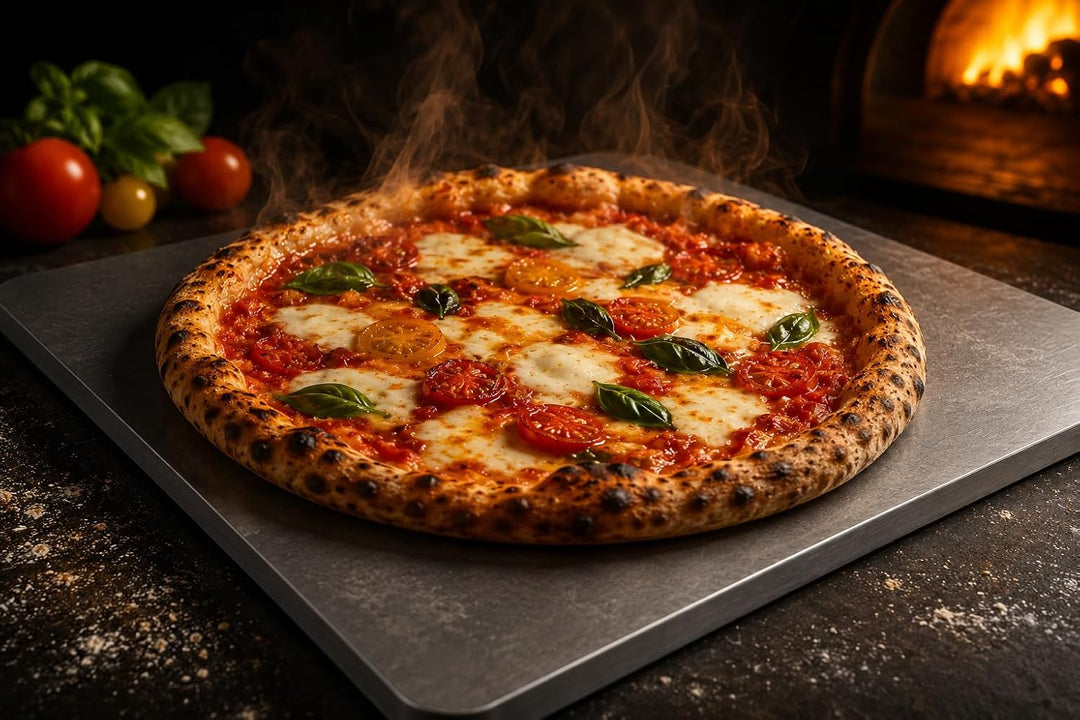 Backstahl 38x33x0,8 cm für Pizza und Brot 8mm Pizzastahl Massiv und kugelgestrahlt Backstahl