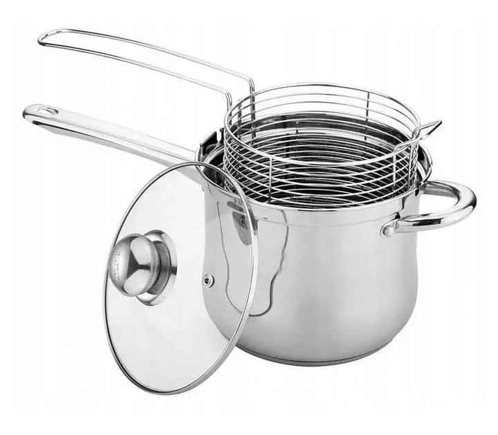 Edelstahltopf mit Sieb und Deckel/Topfinhalt 3,6l, Bratentopf und mehr/Multifunktionstopf,Topf mit K
