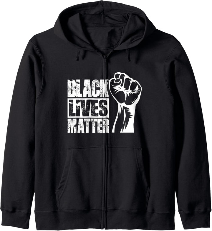 BLM Black Lives Matter Gegen Rassismus Protest Faust Kapuzenjacke