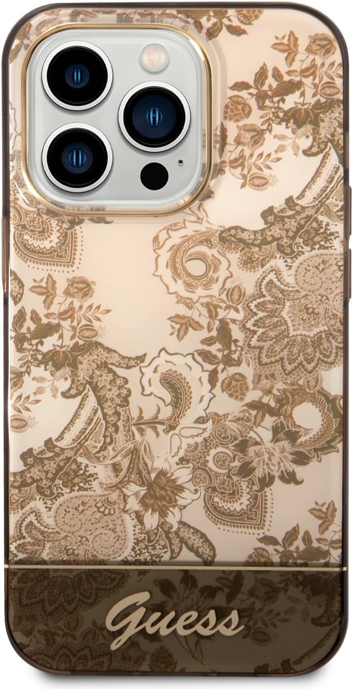 Guess GUHCP14XHGPLHC hülle für iPhone 14 Pro Max 6, 7" Ochre hardcase Porcelain Collection, schwarz