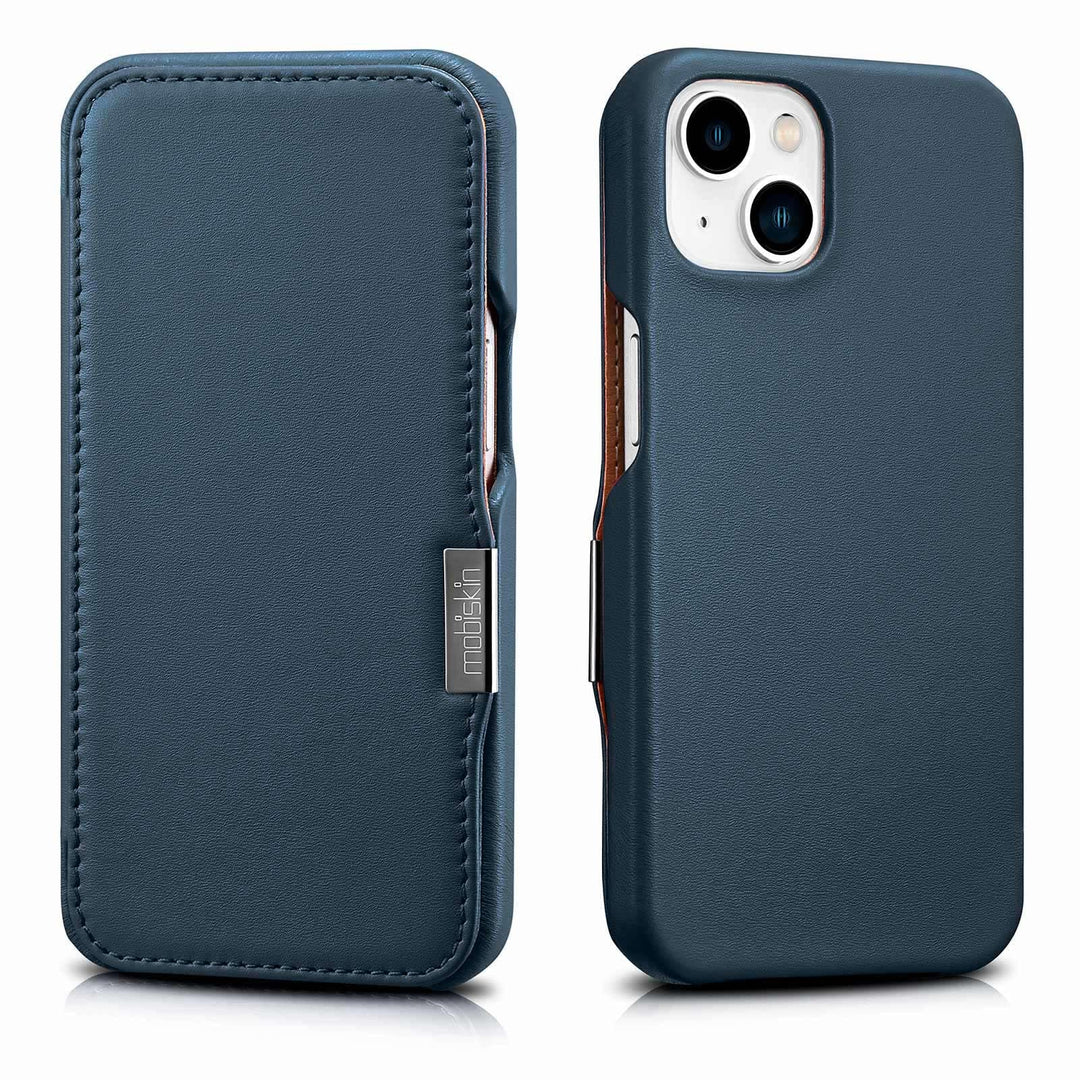 Mobiskin Hülle kompatibel mit Apple iPhone 13 (6,1 Zoll), Handyhülle mit echtem Leder, Case, Schutzh