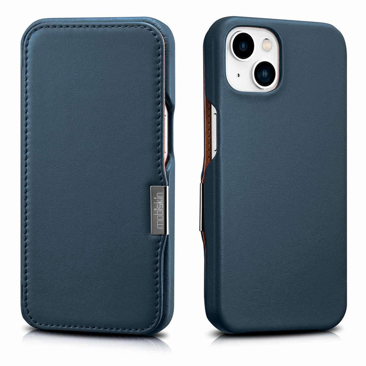 Mobiskin Hülle kompatibel mit Apple iPhone 13 (6,1 Zoll), Handyhülle mit echtem Leder, Case, Schutzh