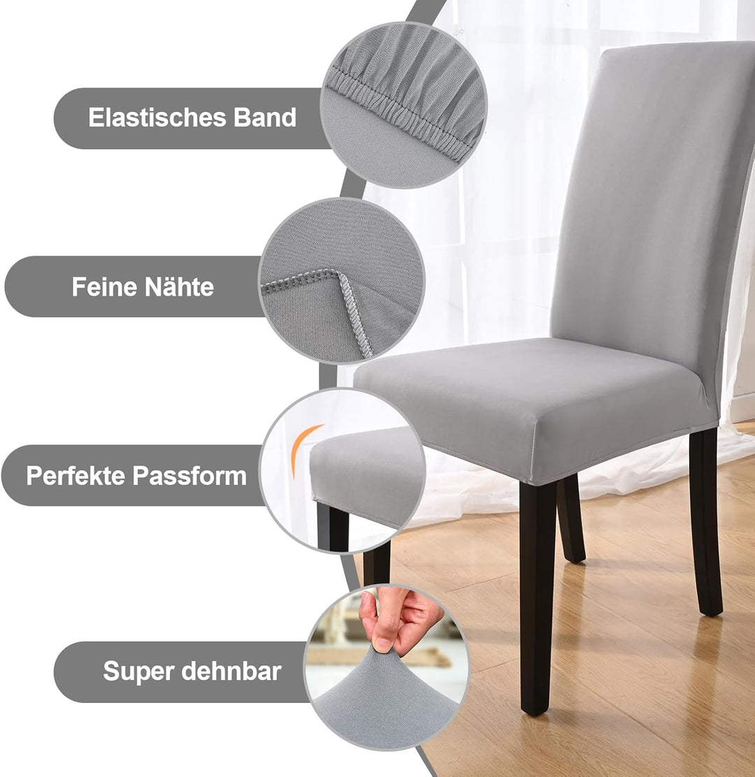 Yugarlibi Stuhlhussen 6er Set Stretch Stuhlhussen Schwingstuhl Elastische Hussen Stuhlbezug Abnehmba