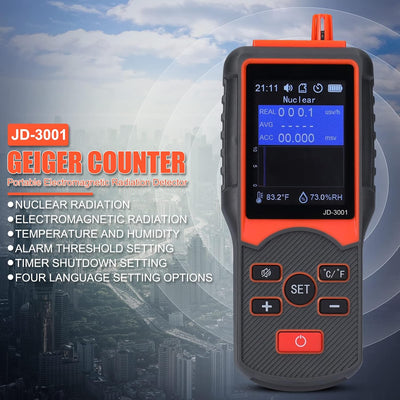 JD‑3001 Nuklearer Strahlungsdetektor Geigerzähler Kontaminationsmonitor Tragbares Outdoor-Dosimeter