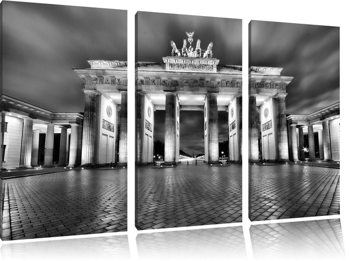 Pixxprint Brandenburger Tor als Leinwandbild/Grösse: 3 Teilig (120x80 cm) cm/Wandbild/Kunstdruck/fer