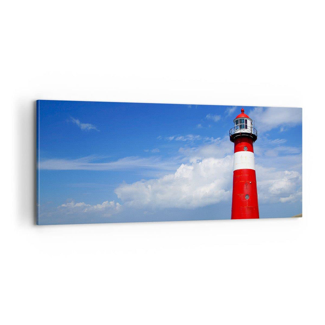Panorama Bilder auf Leinwand 100x40cm Leinwandbild Turm Leuchtturm Ozean Ufer Gross Wanddeko Bild Sc