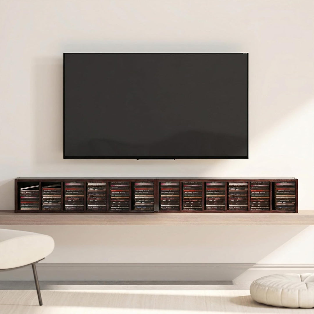HOMCOM Set mit 2 Säulenregalen CD-DVD-Schrank 6 + 6 Fächer 21 x 22,5 x 88,5 cm Kapazität bis 204 CDs