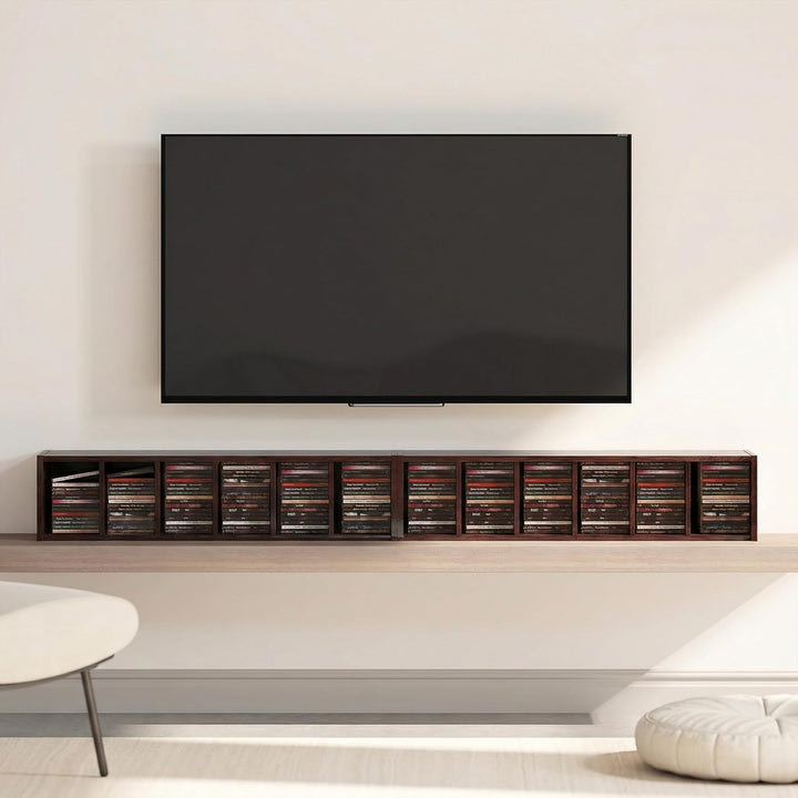 HOMCOM Set mit 2 Säulenregalen CD-DVD-Schrank 6 + 6 Fächer 21 x 22,5 x 88,5 cm Kapazität bis 204 CDs
