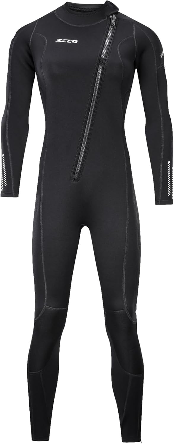 ZCCO Ultra-Stretch-Neoprenanzug, 3 mm, Frontreissverschluss, Ganzkörper-Tauchanzug, einteilig, für M
