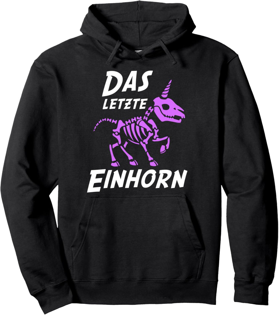 Das letzte Einhorn, Statement,lila Einhorn,Skelett Pullover Hoodie