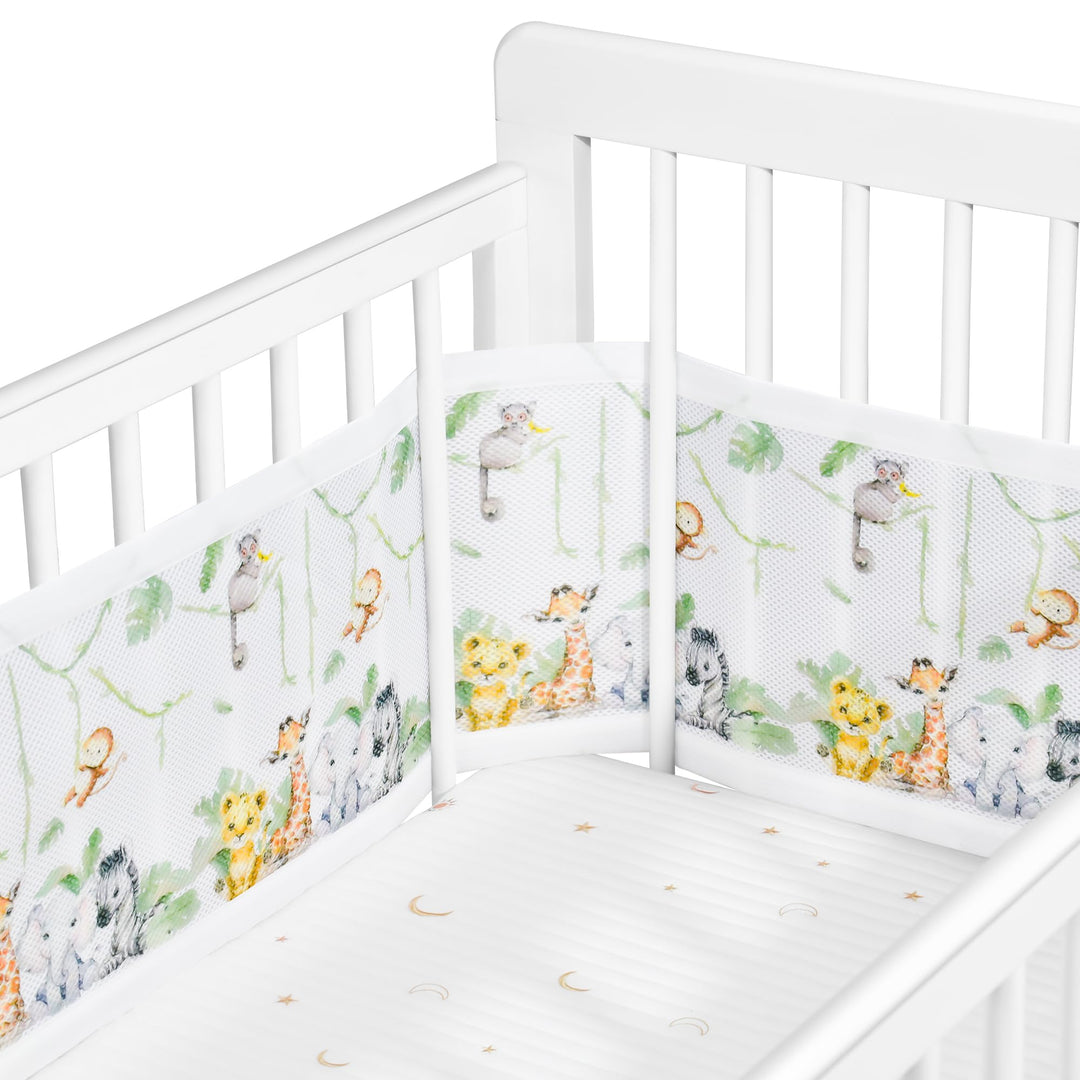 Verstellbarer Baby-Netzbettgitter – abnehmbar, waschbar, tragbar 3D-atmungsaktiver, stossfester Schu