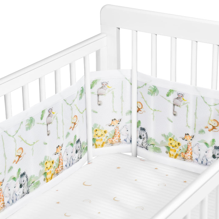 Verstellbarer Baby-Netzbettgitter – abnehmbar, waschbar, tragbar 3D-atmungsaktiver, stossfester Schu
