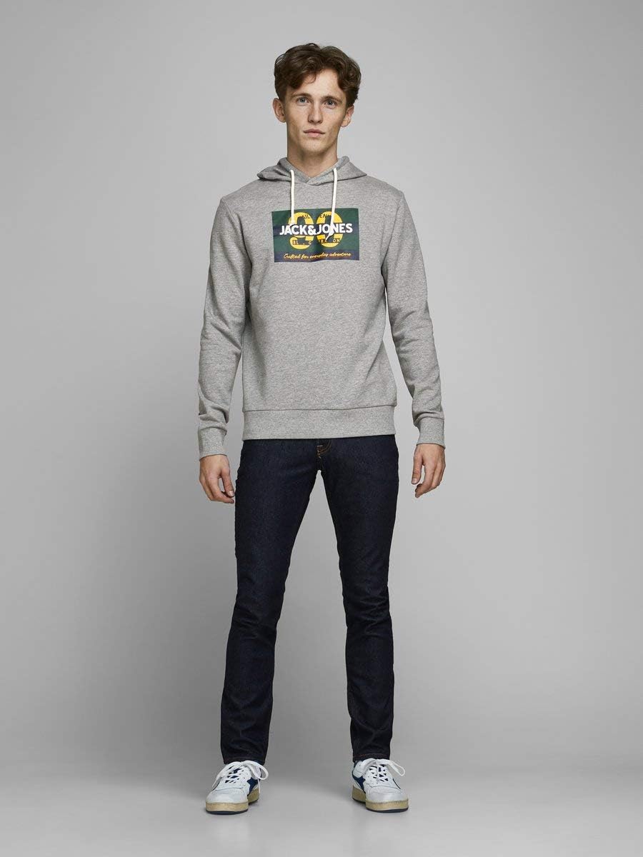 JACK & JONES Damen Jortonni Sweat Hood STS Pullover XXL Light Grey Melange/Print:reg ´90, XXL Light