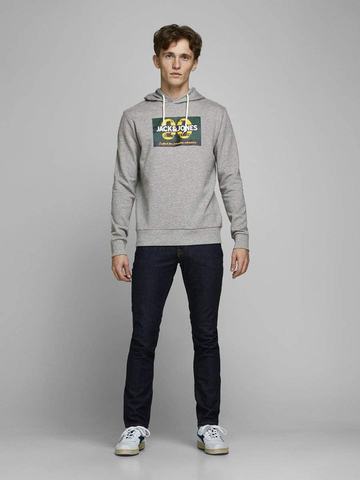 JACK & JONES Damen Jortonni Sweat Hood STS Pullover XXL Light Grey Melange/Print:reg ´90, XXL Light