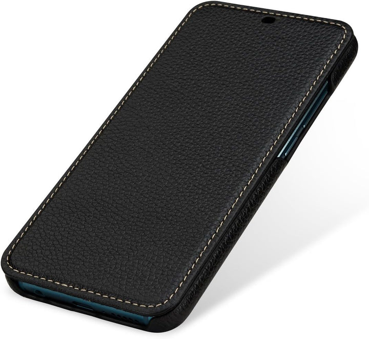 STILGUT Book Type Lederhülle kompatibel mit Huawei Honor 10. Seitlich klappbares Flip-Case aus Echtl