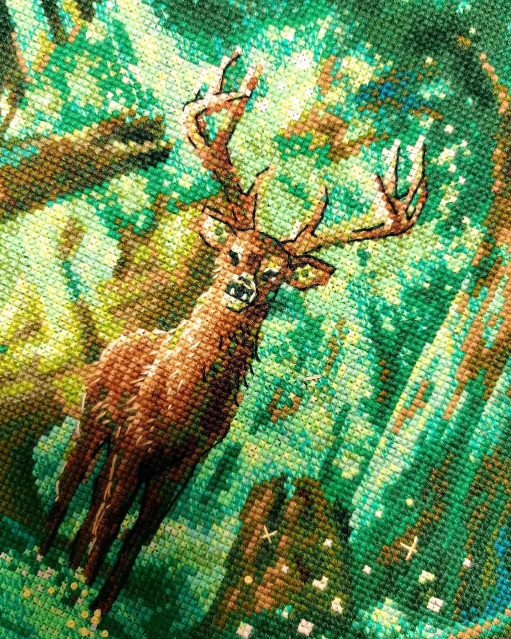 Riolis Kreuzstich Set Waldgeist, Zählmuster, 30x40cm