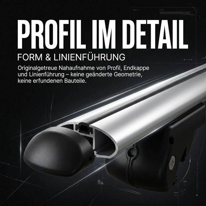 VDP Alu Relingträger Rio 135 kompatibel mit VW Touran Kombi 03-14 Dachträger abschliessbar