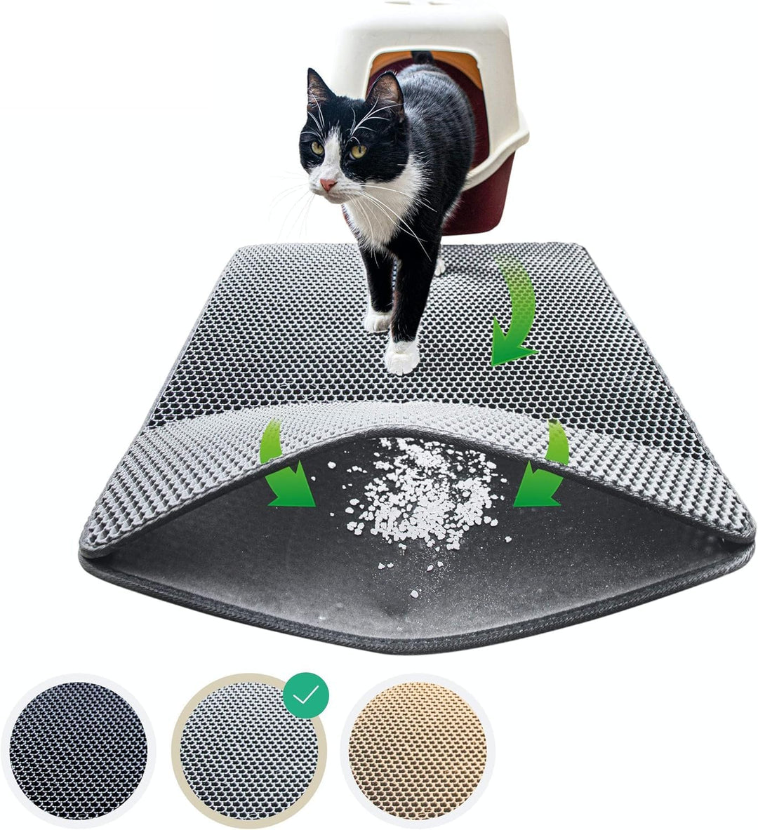 Fellou Katzenklo Matte 75x58 cm | XXL Matte Katzentoilette | perfekte Katzenstreu Matte für die saub