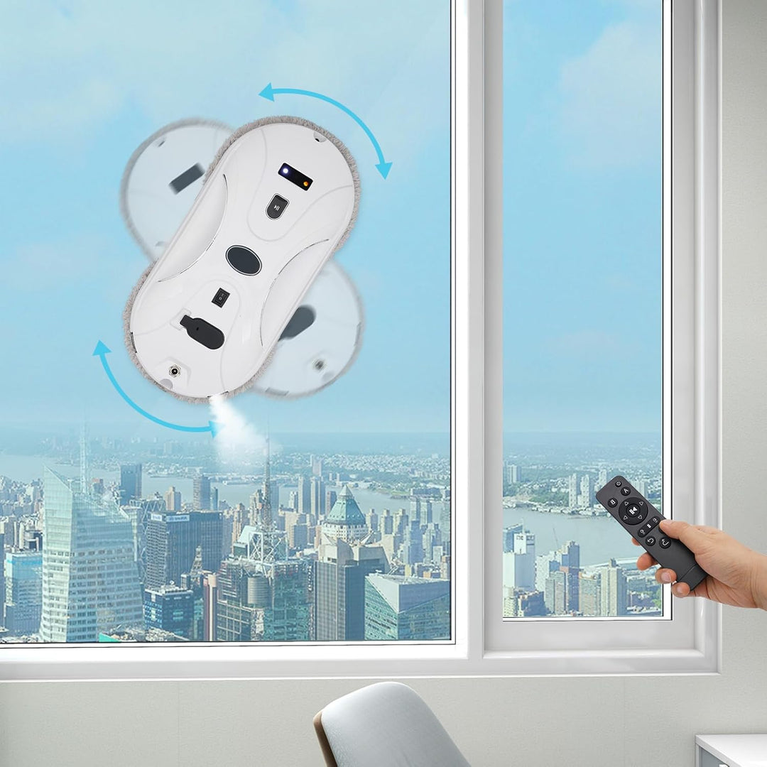 Fensterputzroboter Kabellos, 72W 3000Pa Fensterputzer Elektrisch mit Doppelter Düse, Automatischer F