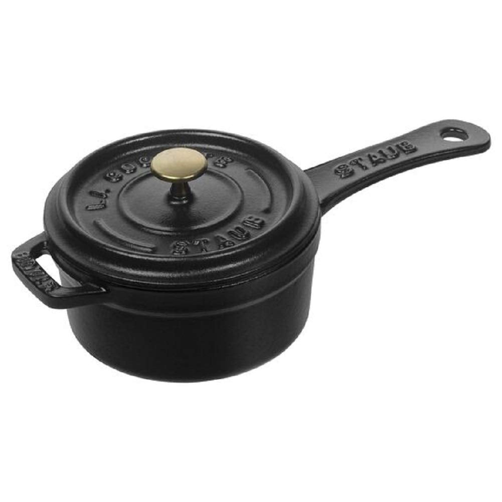Staub 40509-537-0 Kleine Kasserrolle, 10 cm, 0,25 L, Innen schwarz glänzend, schwarz Schwarz 10 cm,