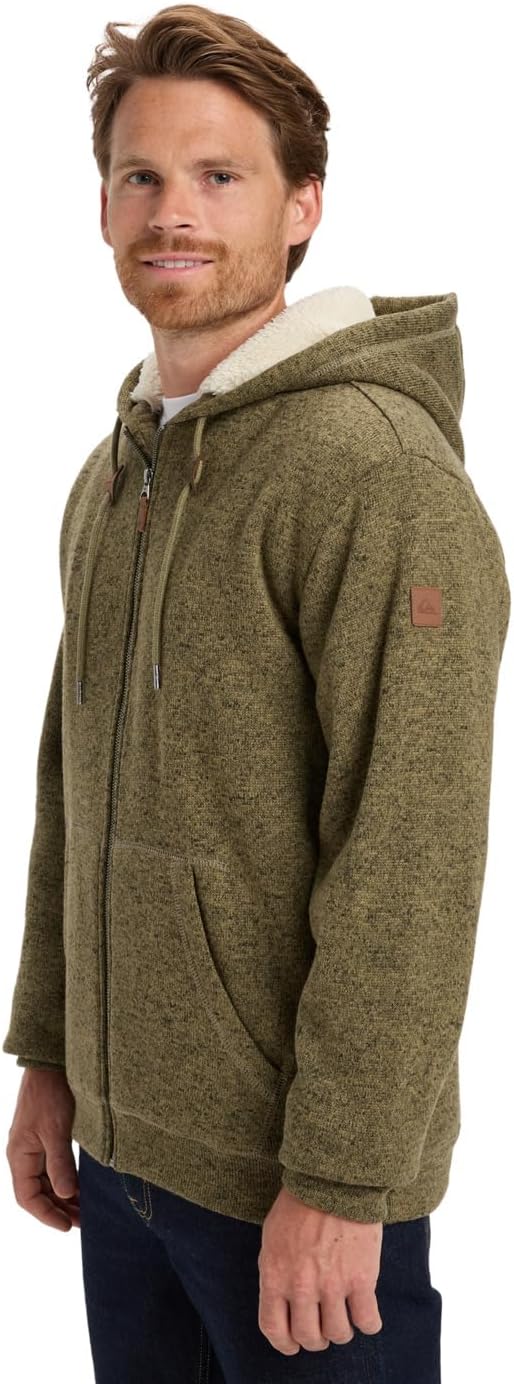 Quiksilver Herren Keller Sherpa Kapuzenpullover (1er Pack), Aloe Heather