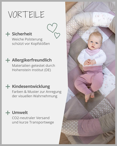 ULLENBOOM Krabbeldecke für Baby 100x100 cm, 100% OEKO-TEX Materialien, Made in EU, Dick & weich gepo