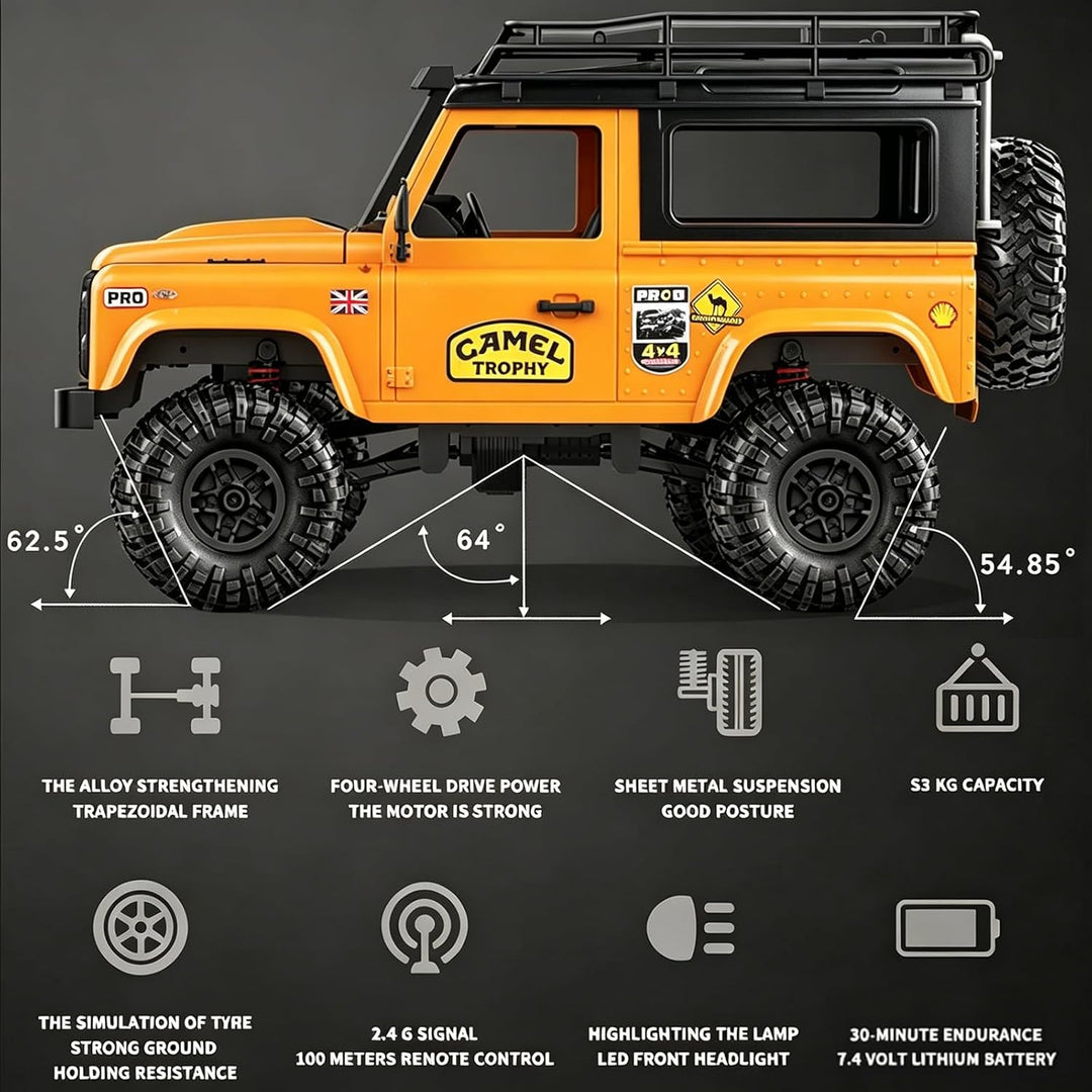 Goolsky MN-D90 Rock Crawler 1/12 4WD 2.4G Fernbedienung High Speed Off Road Truck RC Auto Led Licht