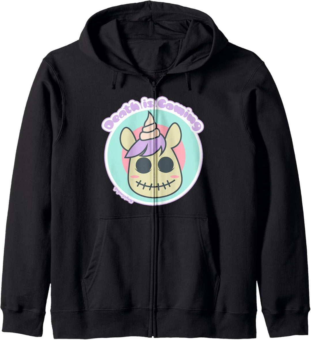 Spoopy Yami Kawaii Unicorn, Death Is Coming Halloween Cute Kapuzenjacke