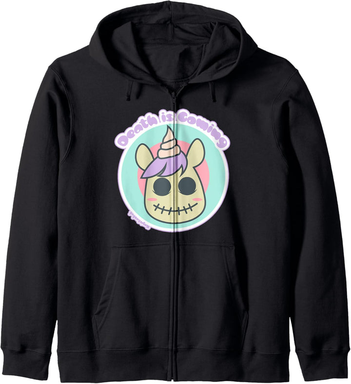 Spoopy Yami Kawaii Unicorn, Death Is Coming Halloween Cute Kapuzenjacke