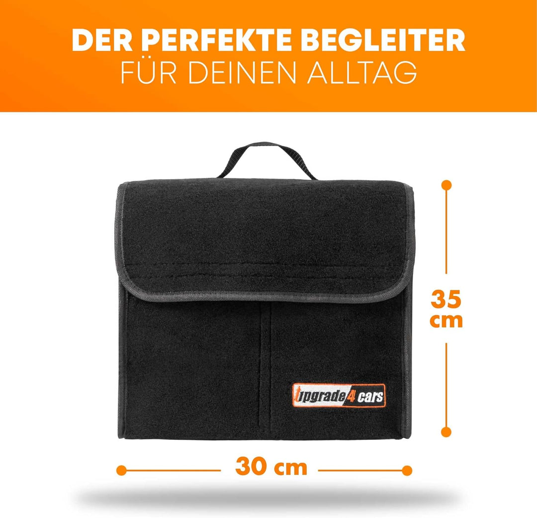 Upgrade4cars Auto Kofferraumtasche aus Filz mit Klett Fixierung Kfz Kofferraum Organizer Tasche für