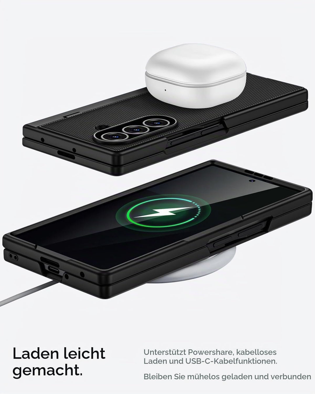 Miimall Handyhülle Kompatibel Samsung Galaxy Z Fold 7 mit Hülle mit Displayschutz Privatsphäre, Ultr