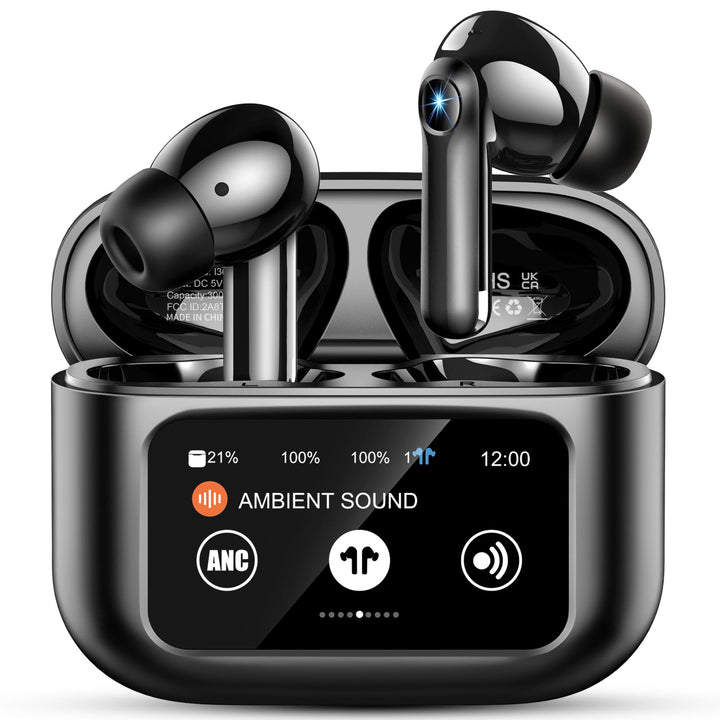 Bluetooth Kopfhörer, Touchscreen Bluetooth 5.4 Kopfhörer Kabellos mit ANC+ENC Noise Cancelling Mic,